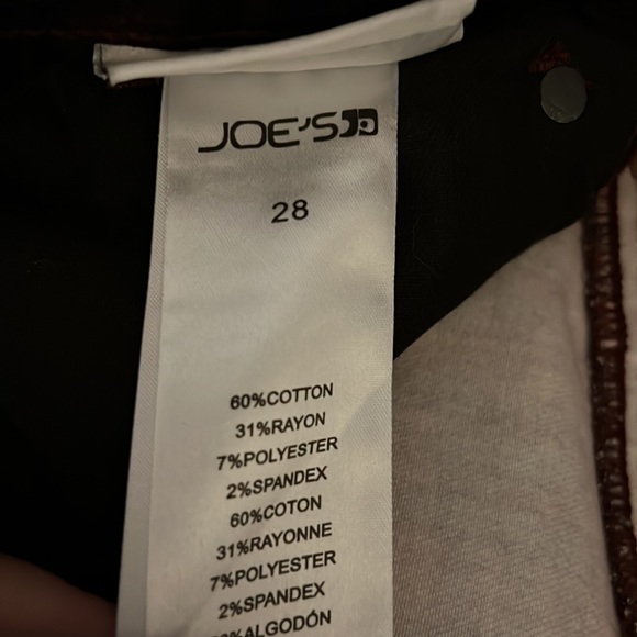 Joe's Jeans Womens 28 flawless the icon Mid Rise Skinny Ankle check Crimson - Picture 9 of 9